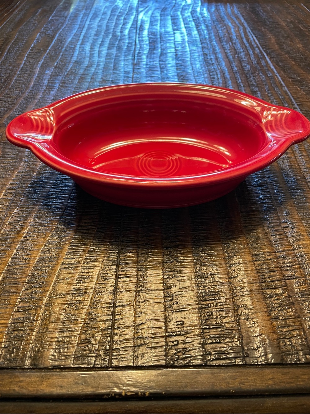 Scarlet Fiesta 9 1/8 Inch Oval Individual Casserole 13 OZ - Picture 2 of 5